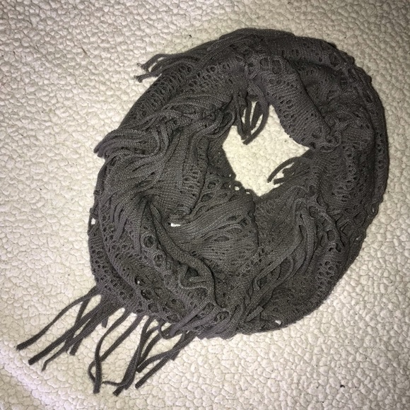 Cost Plus World Market Accessories - World Market Gray Infinity Fringe Scarf ~B6
